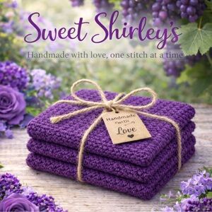 Bundle of 3 “Plum” Dish Cloths